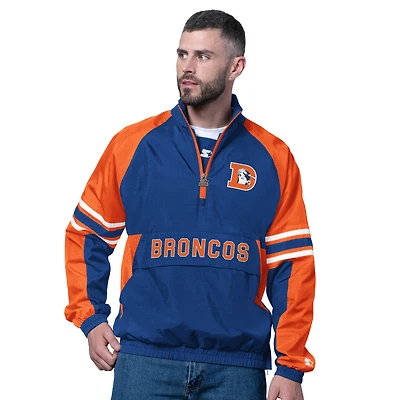 Pull demi-zippé avec logo vintage des Broncos de Denver pour homme