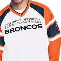 Veste pull raglan Starter blanche pour homme, modèle Denver Broncos Infield Play