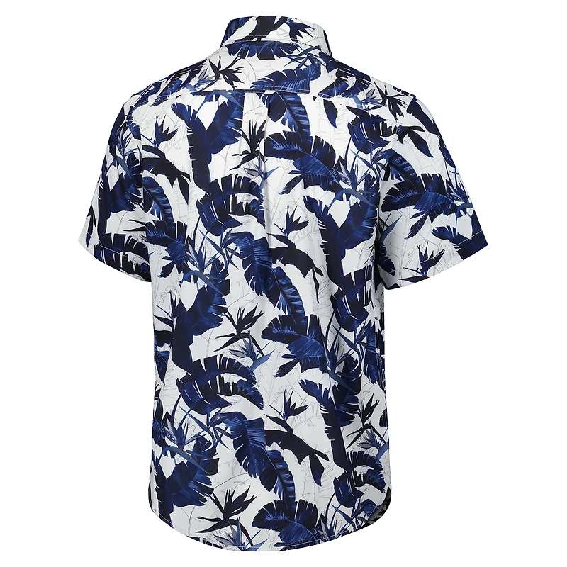 Chemise boutonnée Tommy Bahama bleu marine Denver Broncos Sunnyvale Blooms Camp pour homme