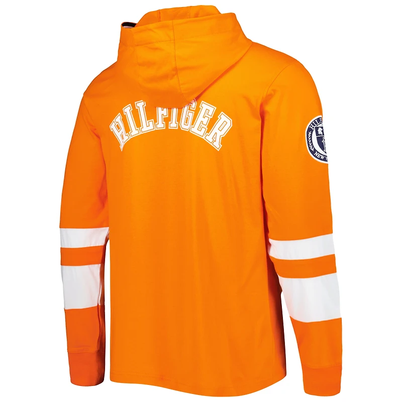 Men's Tommy Hilfiger Orange/White Denver Broncos Alex Long Sleeve Hoodie T-Shirt