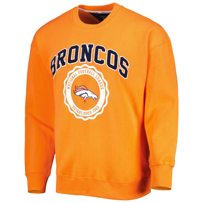 Sweat Tommy Hilfiger orange Denver Broncos Ronald Crew pour homme