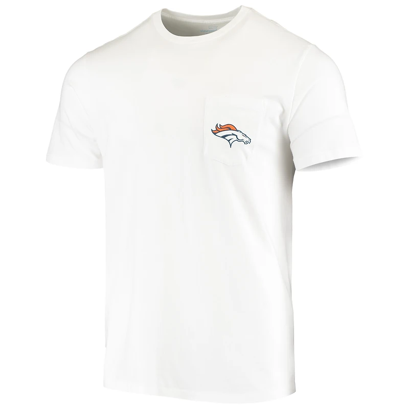 Men's Vineyard Vines White Denver Broncos Team Whale Helmet T-Shirt