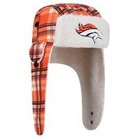 New Era Orange Denver Broncos Sideline Plaid Sherpa Trapper Hat
