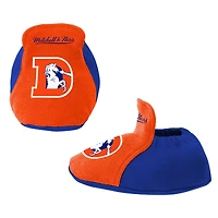 Nouveau-né et nourrisson Mitchell & Ness Orange/Royal Denver Broncos Throwback Big Score Ensemble body, bavoir chaussons