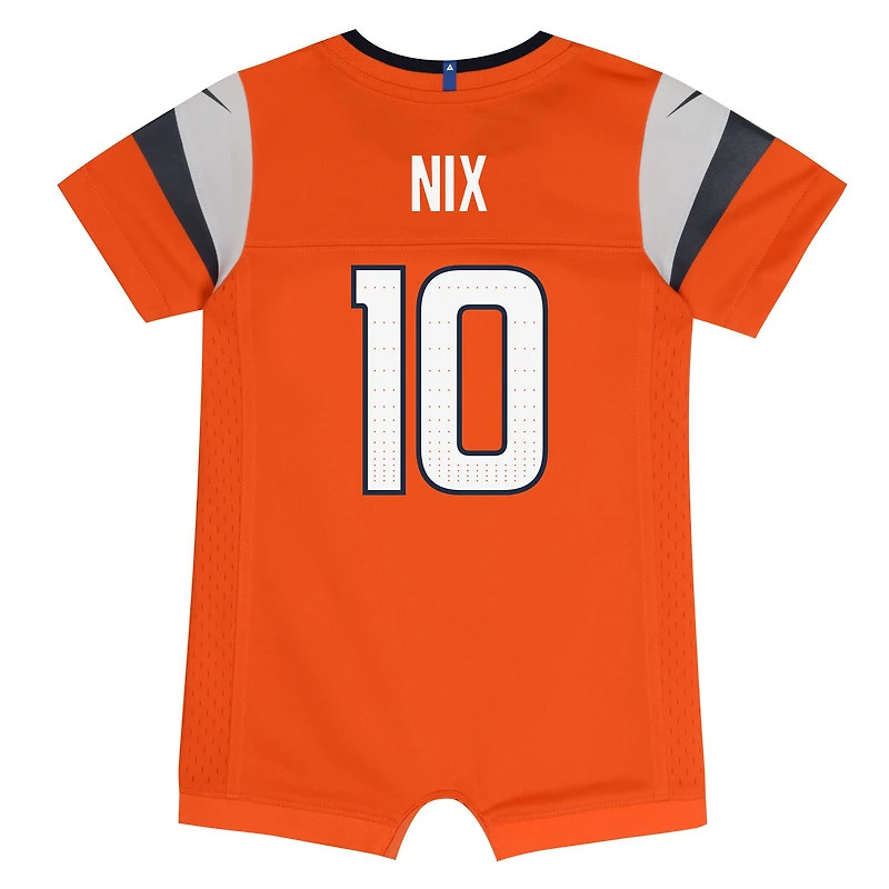 Maillot de jeu Nike Bo Nix Orange Denver Broncos pour nouveau-né et bébé