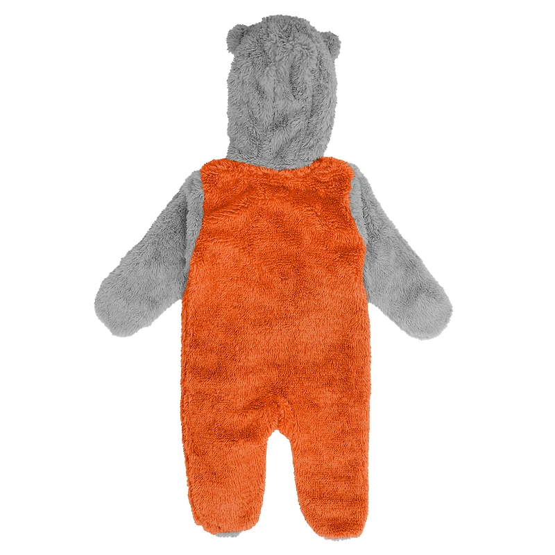 Nouveau-né et nourrisson orange/gris Denver Broncos Game Nap Teddy Fleece Bunting - Full-Zip Sleeper