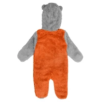 Nouveau-né et nourrisson orange/gris Denver Broncos Game Nap Teddy Fleece Bunting - Full-Zip Sleeper