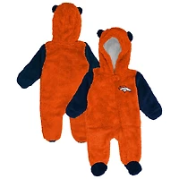 Grenouillère polaire orange Denver Broncos Stay Napping pour nouveau-nés et nourrissons avec fermeture éclair intégrale