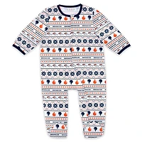 Newborn & Infant WEAR by Erin Andrews Denver Broncos Allover Print Full-Zip Sleeper Bib Set
