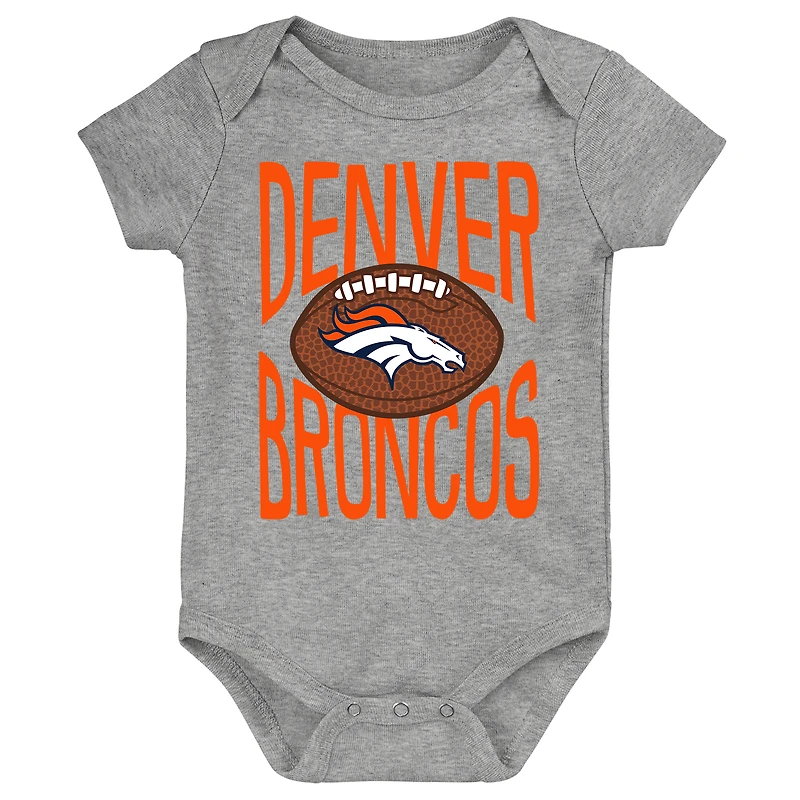 Newborn Outerstuff Gray Denver Broncos For the Ball Bodysuit