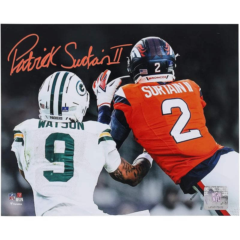 Patrick Surtain II Denver Broncos Autographed 8" x 10" Interception Spotlight Photograph