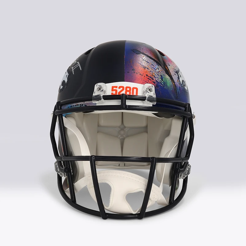Patrick Surtain II Denver Broncos Autographed Riddell 2024 Speed Authentic Helmet - Art by Shawn Voelker - NF70444437