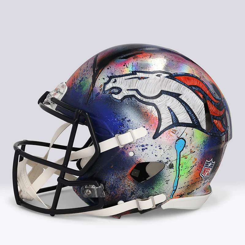 Patrick Surtain II Denver Broncos Autographed Riddell 2024 Speed Authentic Helmet - Art by Shawn Voelker - NF70444437