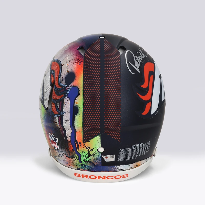 Patrick Surtain II Denver Broncos Autographed Riddell 2024 Speed Authentic Helmet - Art by Shawn Voelker - NF70444437