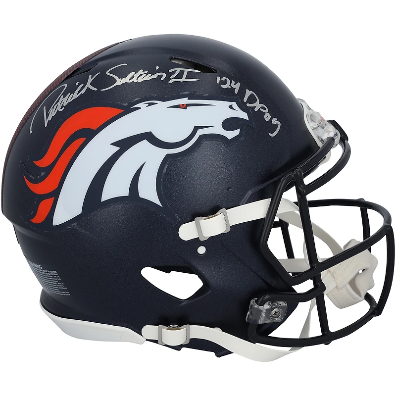 Patrick Surtain II Denver Broncos Autographed Riddell Speed Authentic Helmet with "24 DPOY" Inscription