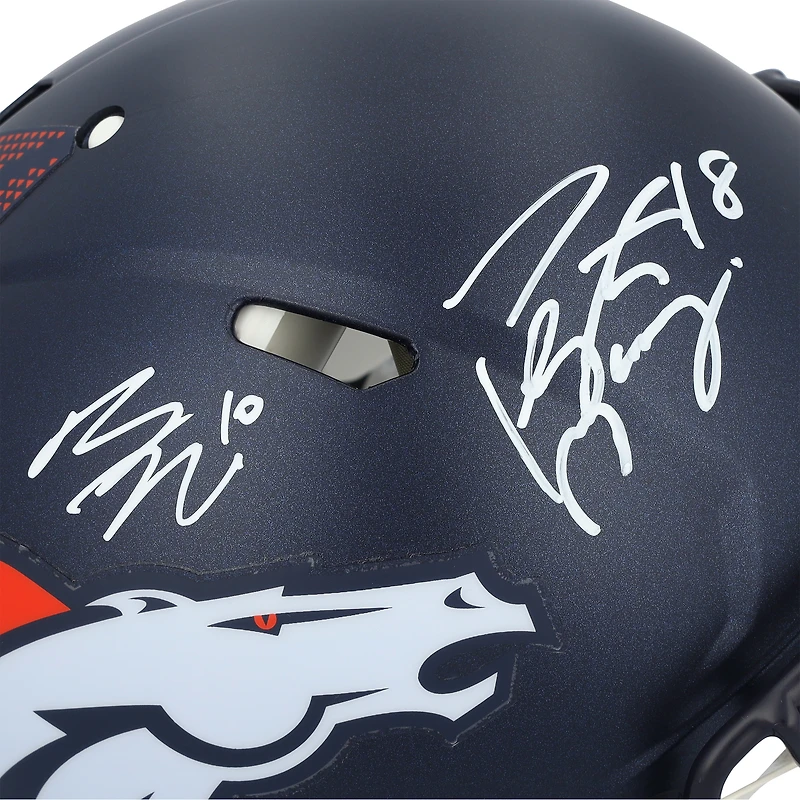 Peyton Manning & Bo Nix Denver Broncos Autographed Riddell 2024 Speed Authentic Helmet
