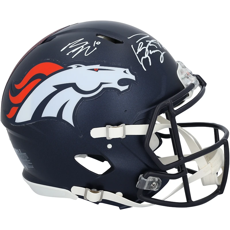 Peyton Manning & Bo Nix Denver Broncos Autographed Riddell 2024 Speed Authentic Helmet