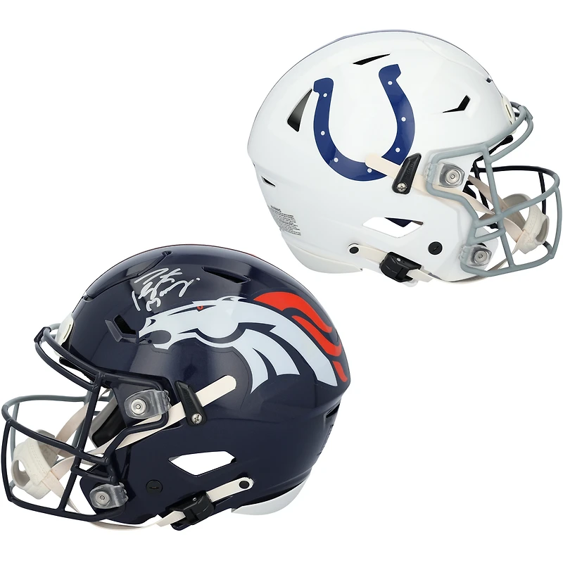 Casque Riddell Speed ​​Flex Authentic autographié par Peyton Manning (Denver Broncos et Indianapolis Colts) - Signature côté Broncos