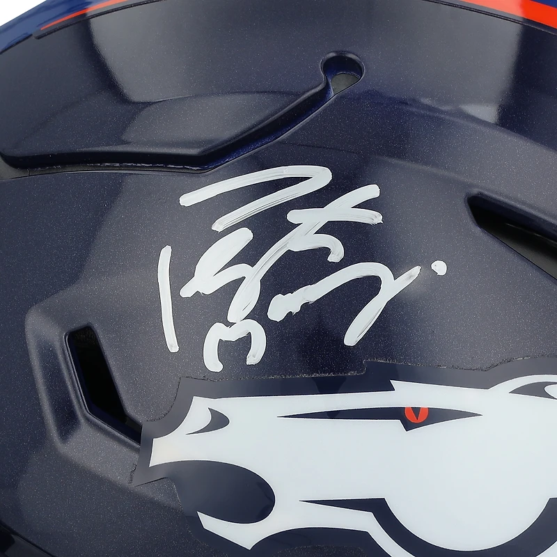 Peyton Manning Denver Broncos & Indianapolis Colts Autographed Riddell Speed Flex Authentic Helmet - Signed on Broncos Side