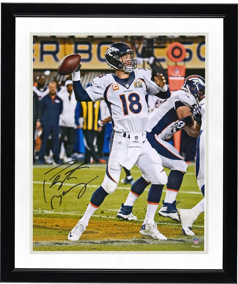 Peyton Manning Denver Broncos Autographed 16" x 20" Super Bowl 50 Champions Action Photograph