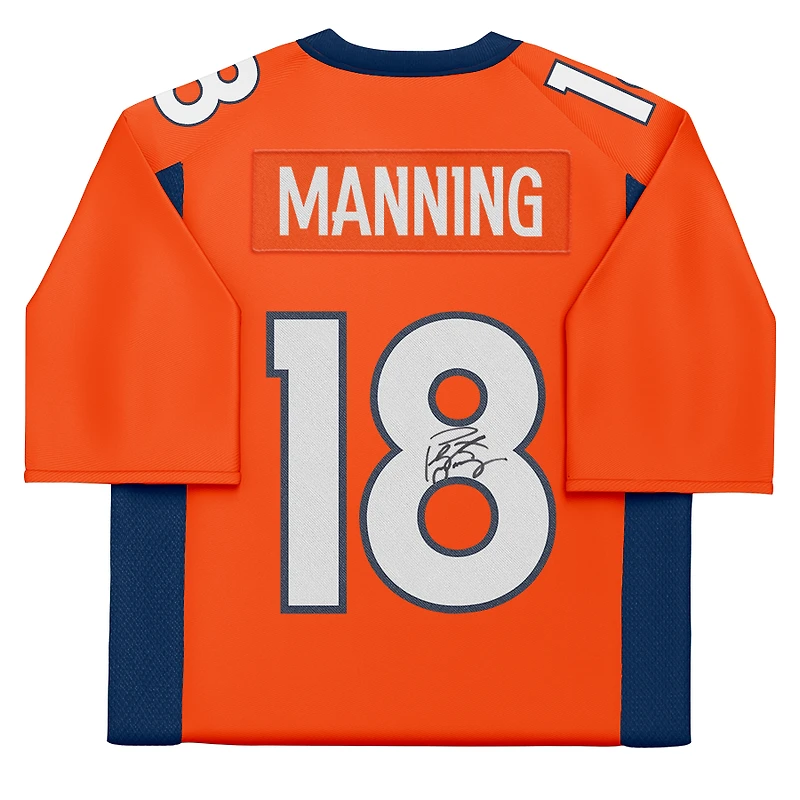 Maillot orange Mitchell & Ness Legacy 2015 dédicacé par Peyton Manning des Denver Broncos