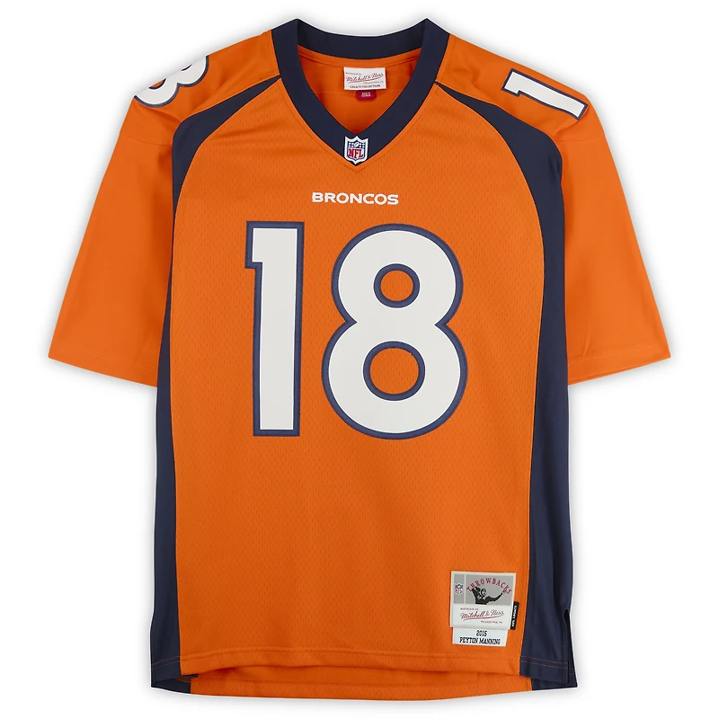 Peyton Manning Denver Broncos Autographed Orange Mitchell & Ness 2015 Legacy Jersey with "SB 50 Champs" Inscription