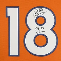 Peyton Manning Denver Broncos Autographed Orange Mitchell & Ness 2015 Legacy Jersey with "SB 50 Champs" Inscription 