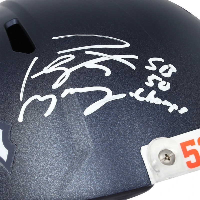Casque Riddell Speed ​​Replica 2024 autographié par Peyton Manning (Denver Broncos) avec inscription « SB 50 Champs »