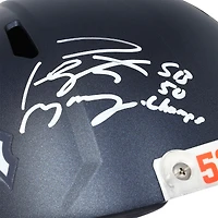 Casque Riddell Speed ​​Replica 2024 autographié par Peyton Manning (Denver Broncos) avec inscription « SB 50 Champs »