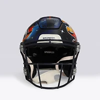 Peyton Manning Denver Broncos Autographed Riddell Speed Flex Authentic Helmet - Art by Lady Jday - Limited Edition #1/1