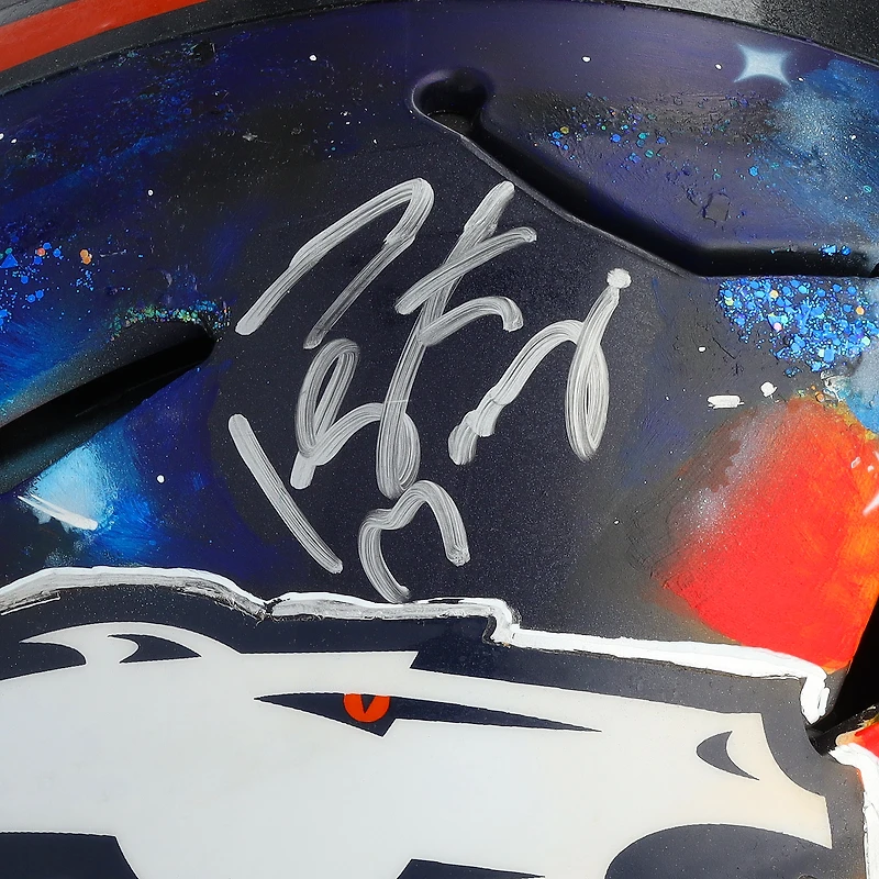 Peyton Manning Denver Broncos Autographed Riddell Speed Flex Authentic Helmet - Art by Lady Jday - Limited Edition #1/1
