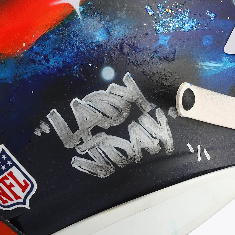 Peyton Manning Denver Broncos Autographed Riddell Speed Flex Authentic Helmet - Art by Lady Jday - Limited Edition #1/1
