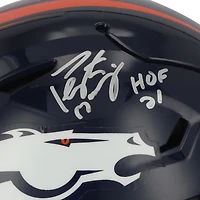 Casque authentique Riddell Speed ​​Flex autographié par Peyton Manning des Denver Broncos avec inscription « HOF 21 »