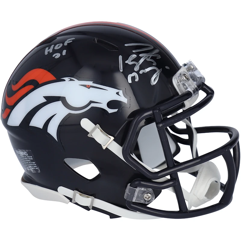 Peyton Manning Denver Broncos Autographed Riddell Speed Mini Helmet with "HOF 21" Inscription