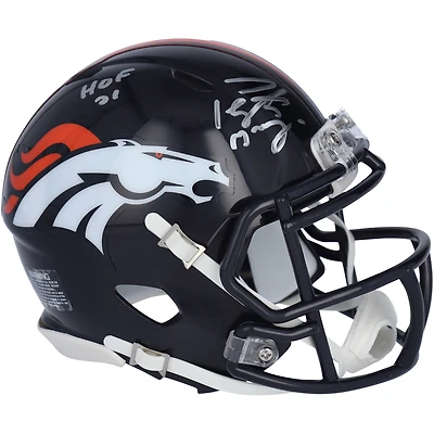 Peyton Manning Denver Broncos Autographed Riddell Speed Mini Helmet with "HOF 21" Inscription