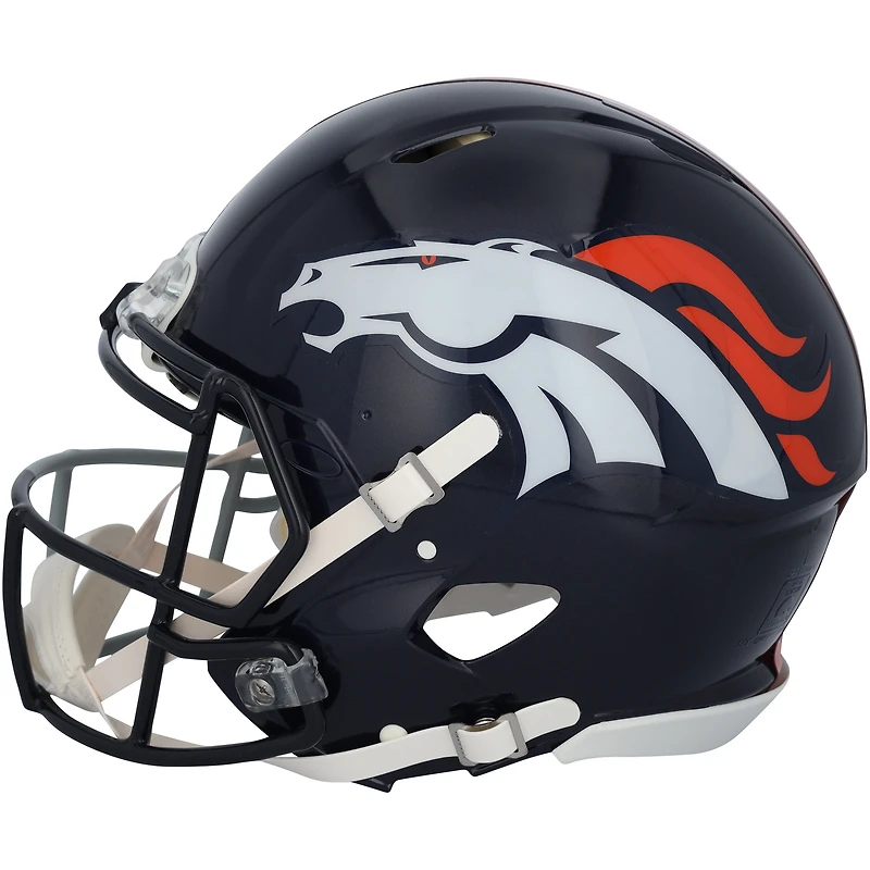 Casque Riddell Split Speed ​​authentique dédicacé par Peyton Manning et les Denver Broncos avec inscription « HOF 21 »