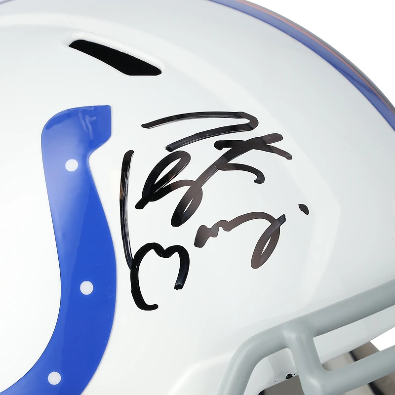 Peyton Manning Indianapolis Colts & Denver Broncos Autographed Riddell Split Speed Replica Helmet  - Signature on Colts Side