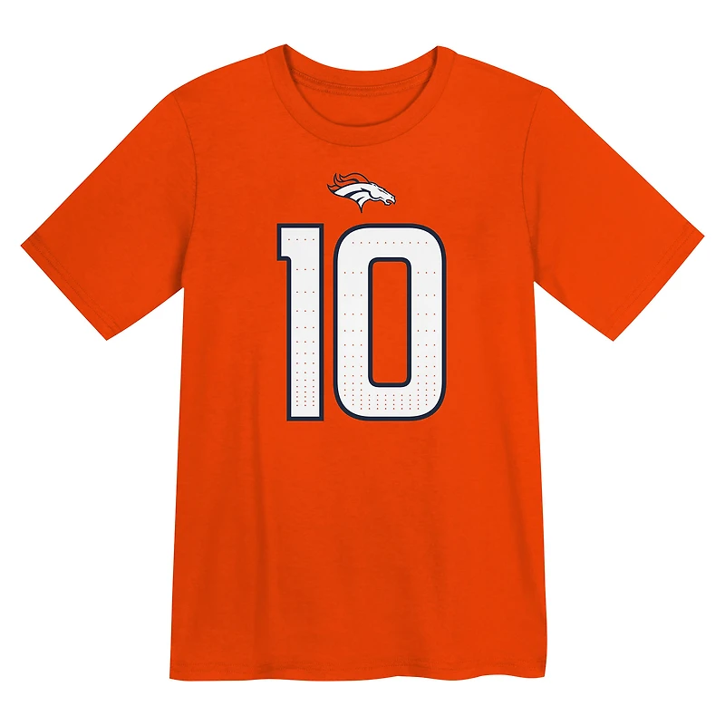 T-shirt Nike Bo Nix Orange Denver Broncos avec nom et numéro de joueur pour enfants d'âge préscolaire