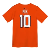 T-shirt Nike Bo Nix Orange Denver Broncos avec nom et numéro de joueur pour enfants d'âge préscolaire