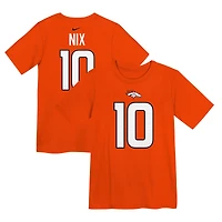T-shirt Nike Bo Nix Orange Denver Broncos avec nom et numéro de joueur pour enfants d'âge préscolaire