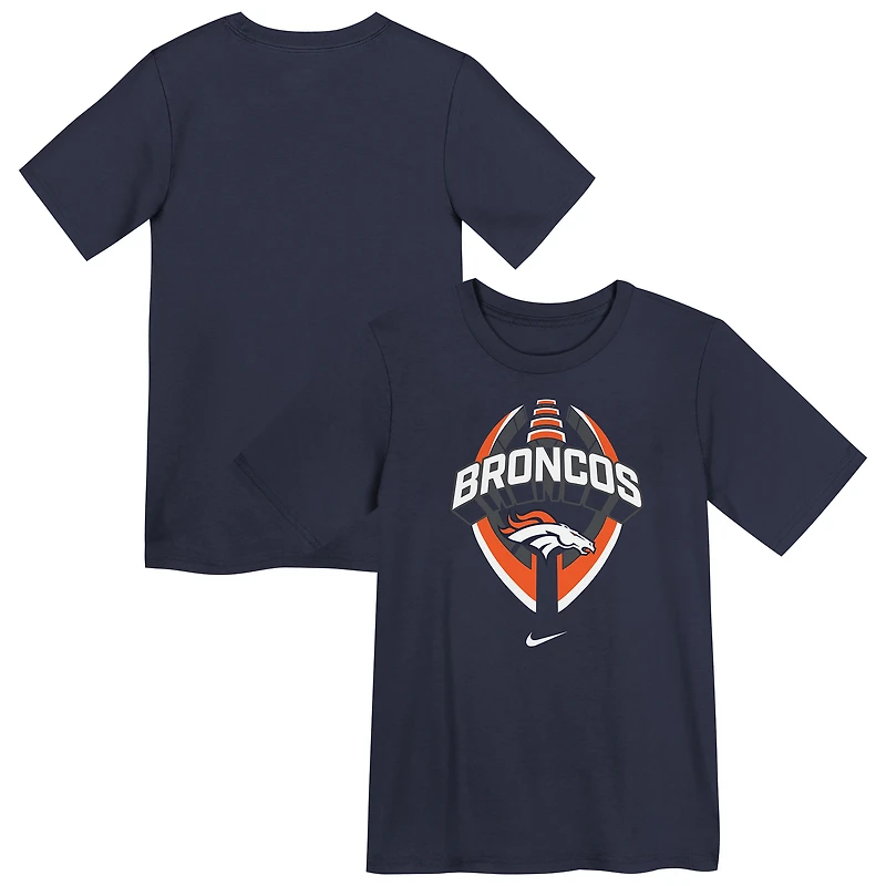 T-shirt Nike bleu marine Denver Broncos Icon Legend Dri-FIT pour enfant