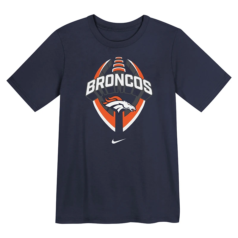 T-shirt Nike bleu marine Denver Broncos Icon Legend Dri-FIT pour enfant