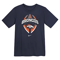 T-shirt Nike bleu marine Denver Broncos Icon Legend Dri-FIT pour enfant