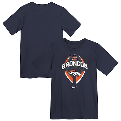 T-shirt Nike bleu marine Denver Broncos Icon Legend Dri-FIT pour enfant