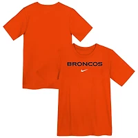T-shirt Nike orange Denver Broncos Wordmark pour enfant