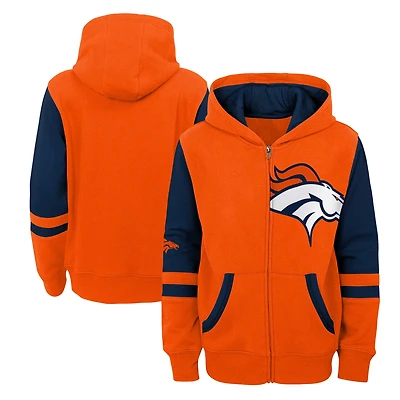 Preschool Orange Denver Broncos Stadium Colorblock Full-Zip Hoodie