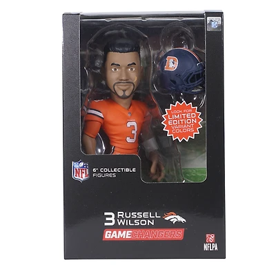 Figurine en vinyle 6" GameChanger de Russell Wilson Denver Broncos Series 2 - Recherchez des variantes de couleurs unies rares