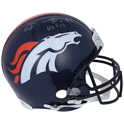 Casque Riddell VSR4 Authentic autographié par Shannon Sharpe des Broncos de Denver avec inscription « HOF 11»