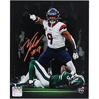 Talanoa Hufanga Denver Broncos Autographed 8" x 10" Celebration Standing over Garrett Wilson Spotlight Photograph