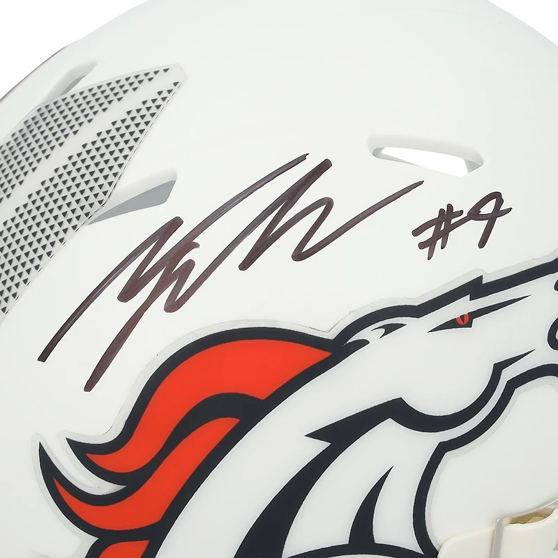 Casque miniature Riddell Alternate Speed ​​autographié par Talanoa Hufanga des Broncos de Denver